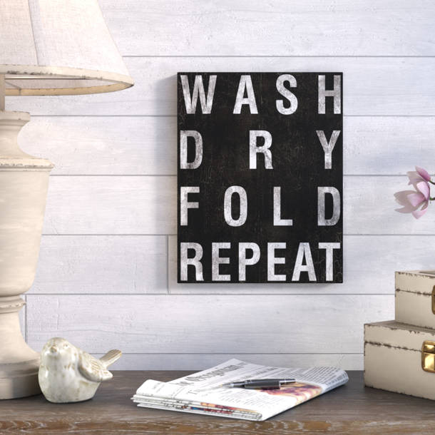 Gracie Oaks Metal and Wood Laundry Guide Wall Décor Wayfair